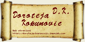 Doroteja Kopunović vizit kartica